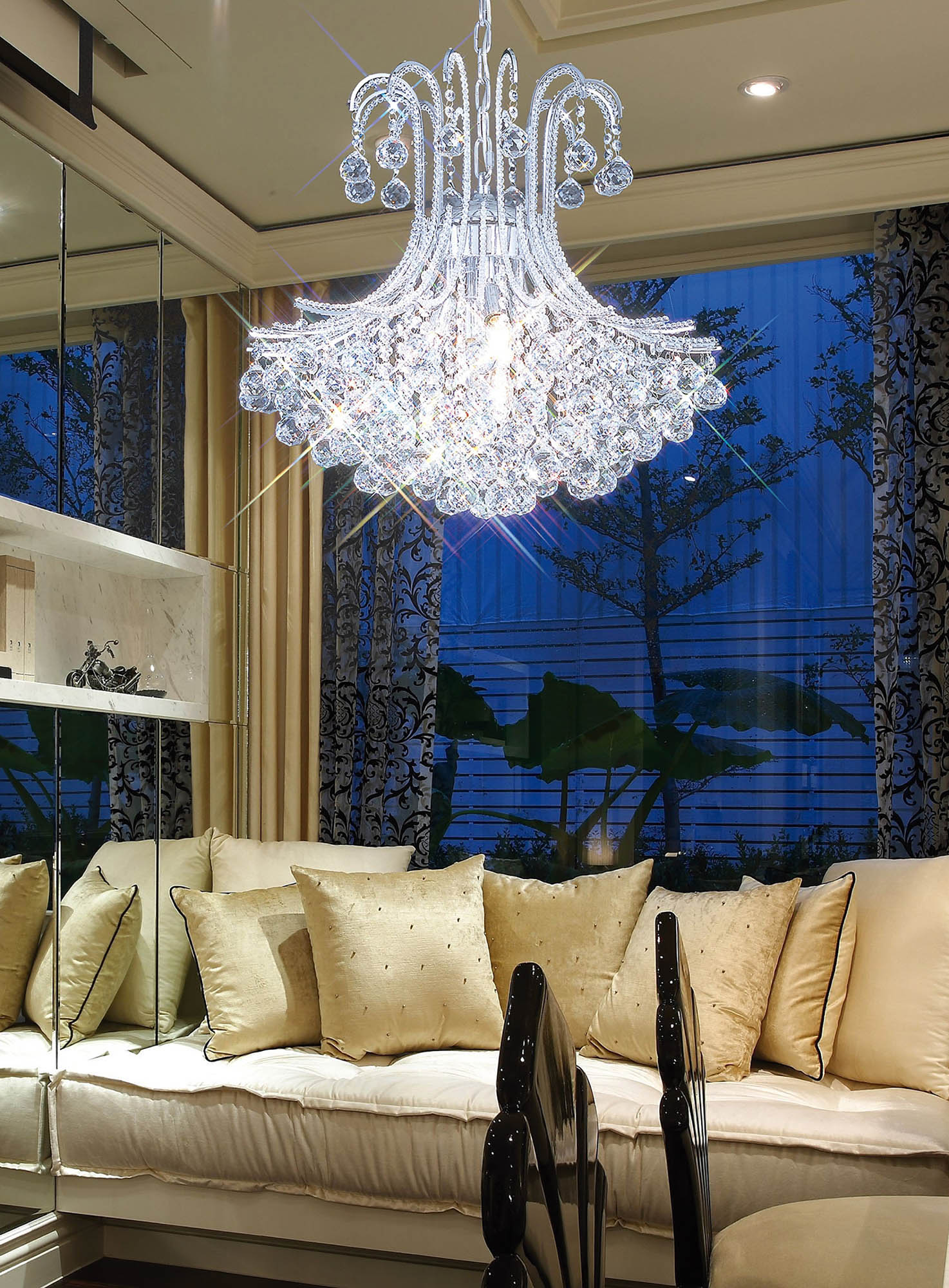 Bask Crystal Ceiling Lights Diyas Multi Arm Crystal Fittings